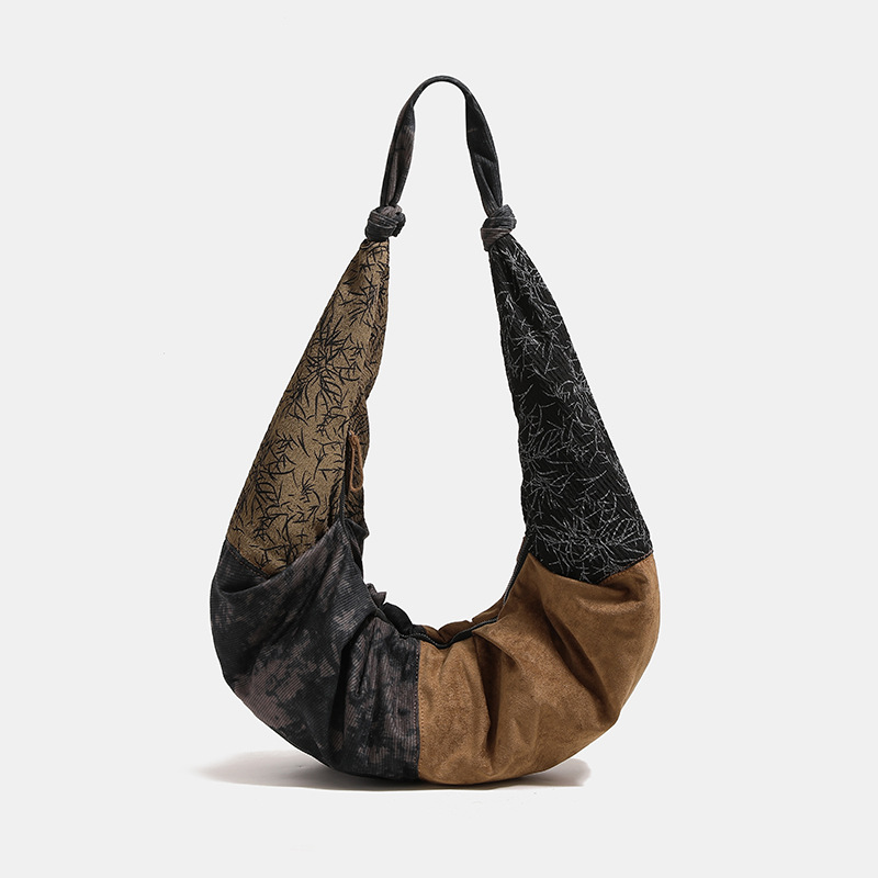 New Chinese -style Cangzhu Luan Dumpling Women's Large -capacity Switching Shoulder Axillary Bags Vocal Crossbody